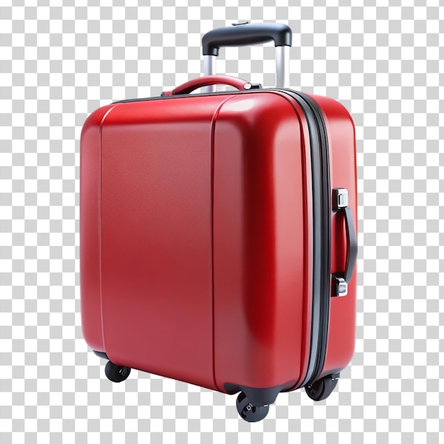 PSD red suitcase isolated on transparent background