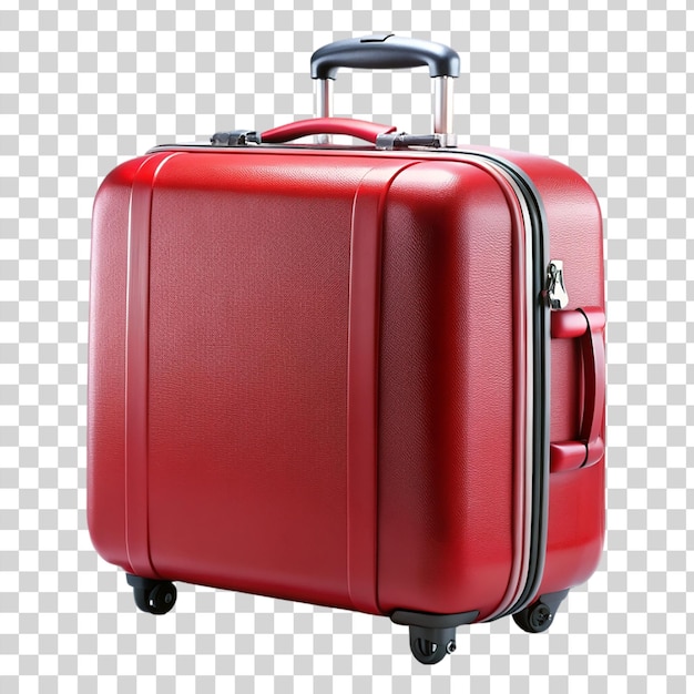 PSD red suitcase isolated on transparent background
