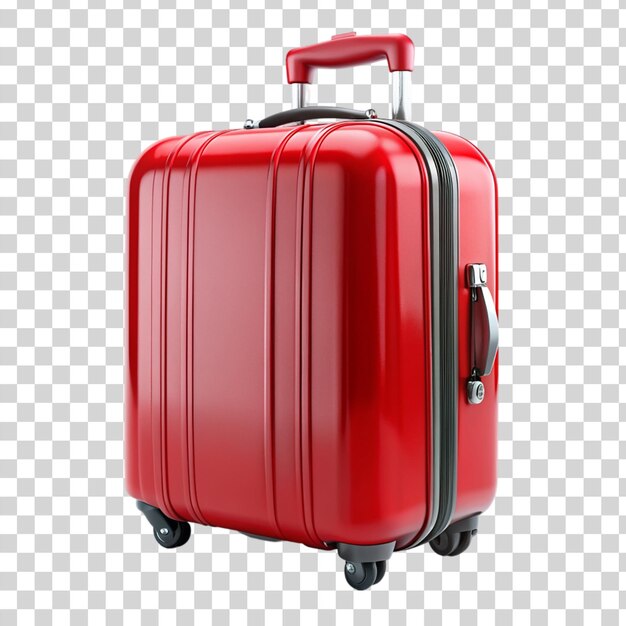 PSD red suitcase isolated on transparent background