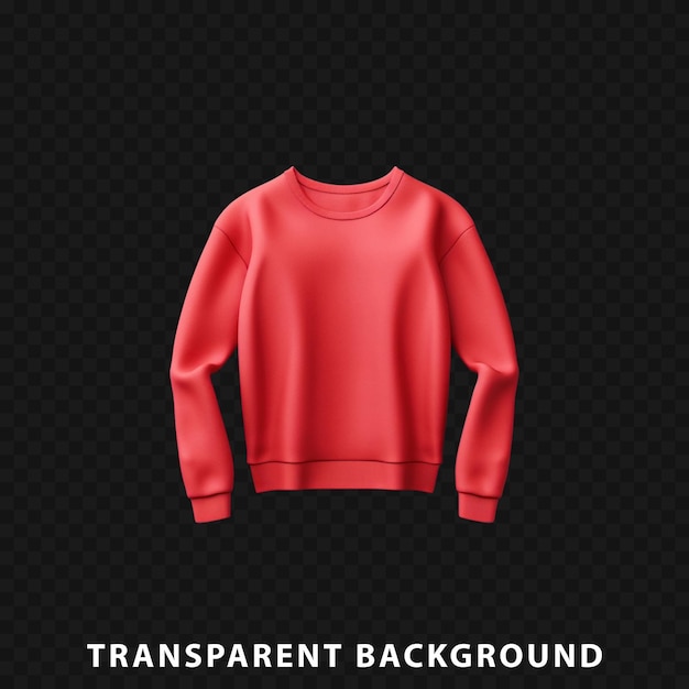 PSD red sweater mockup isolated on transparent background