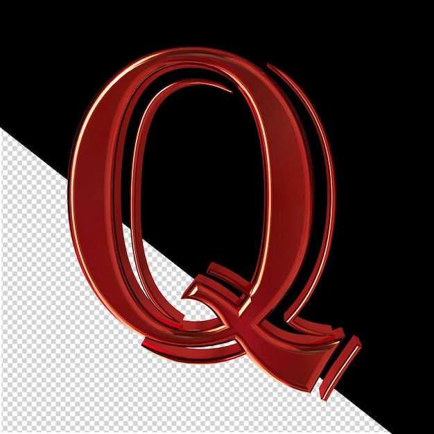 PSD 赤いシンボル正面文字 q