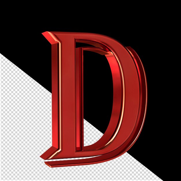 Red symbol view from left letter d