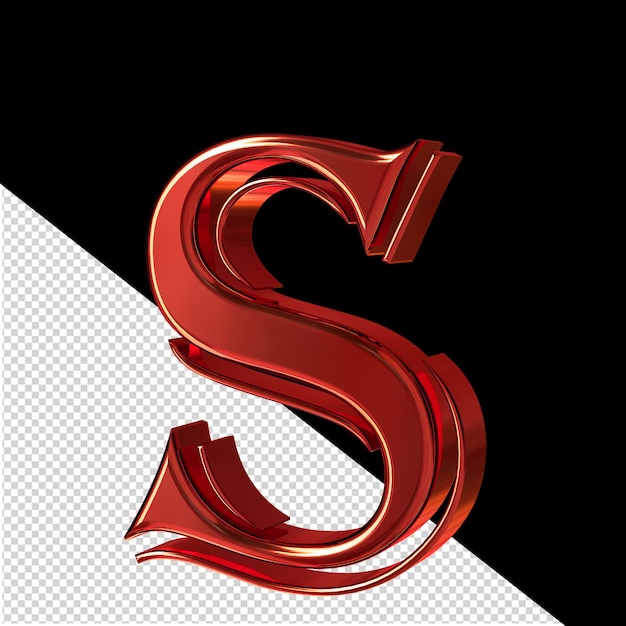 紅色符號從右邊的字母 s 顯示