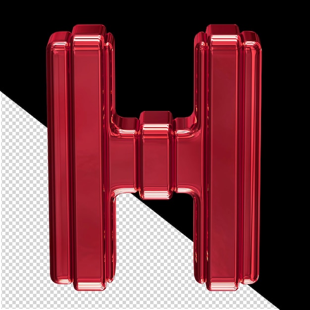 PSD red symbol with belts letter h