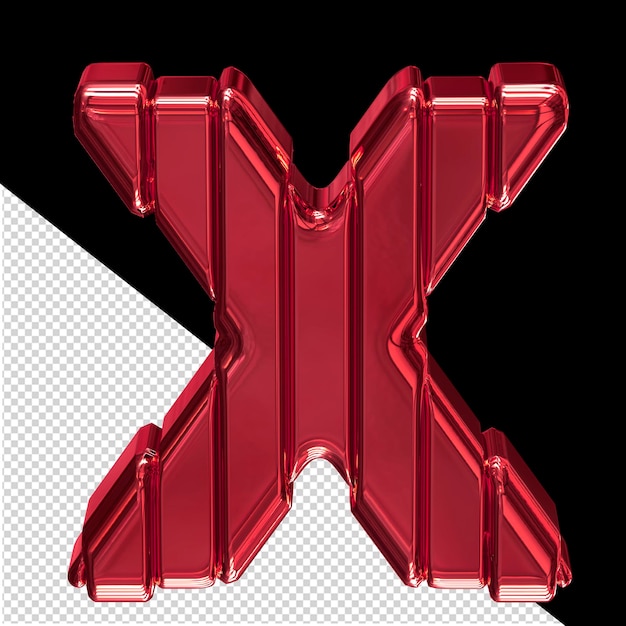 Red symbol with belts letter x