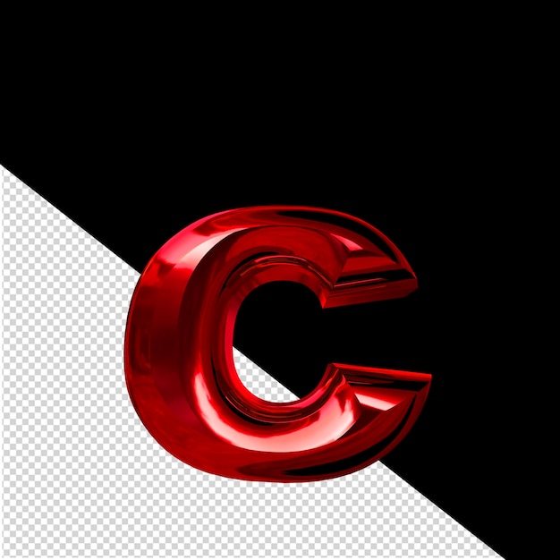 PSD red symbol with beveled letter c