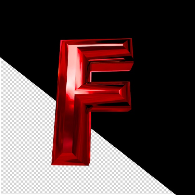 PSD red symbol with beveled letter f