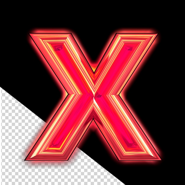 Red symbol with glow letter x