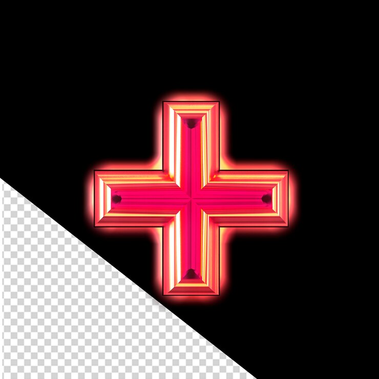 PSD red symbol with glow