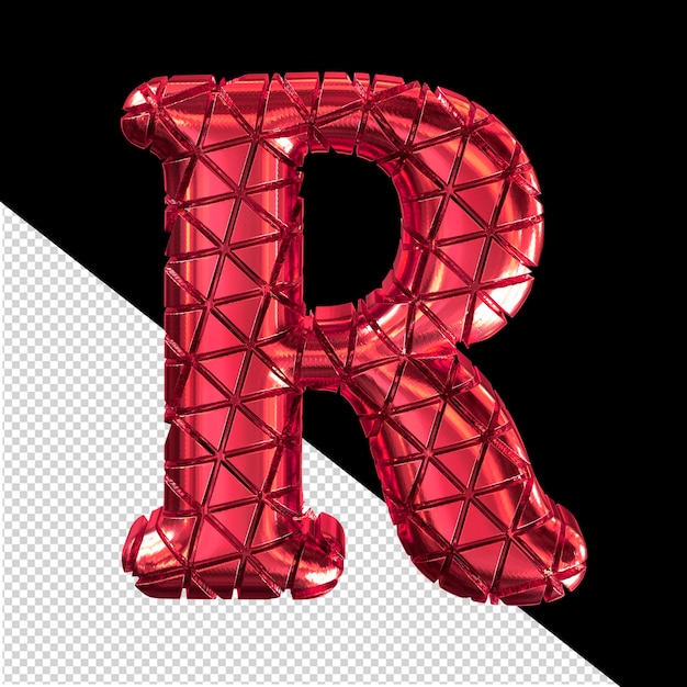 PSD red symbol with notches letter r