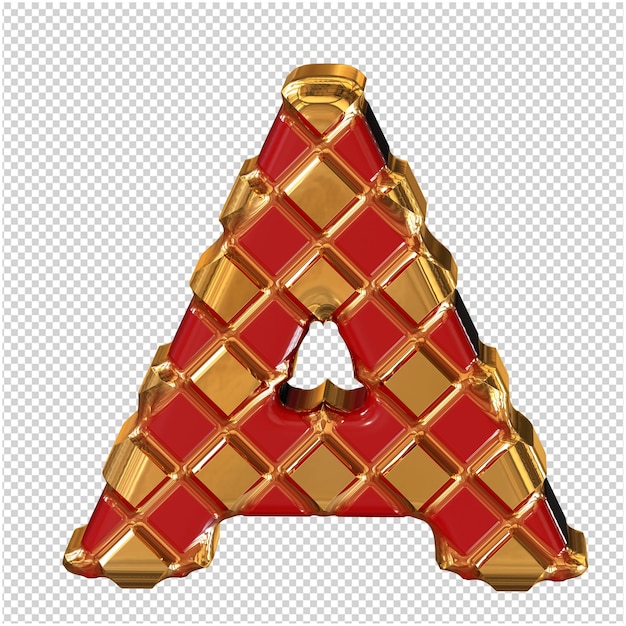 厚い金のひし形文字 a の赤い記号