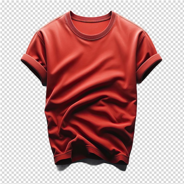 PSD a red t - shirt with the word t - shirt on it