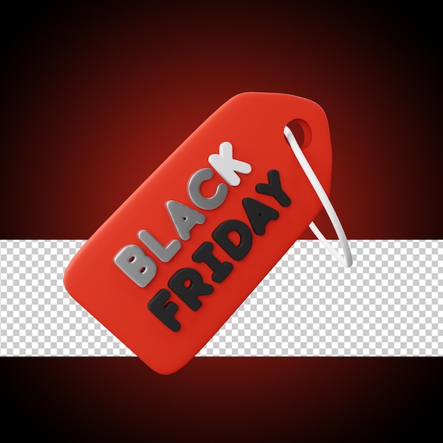 PSD a red tag that says black friday on it.