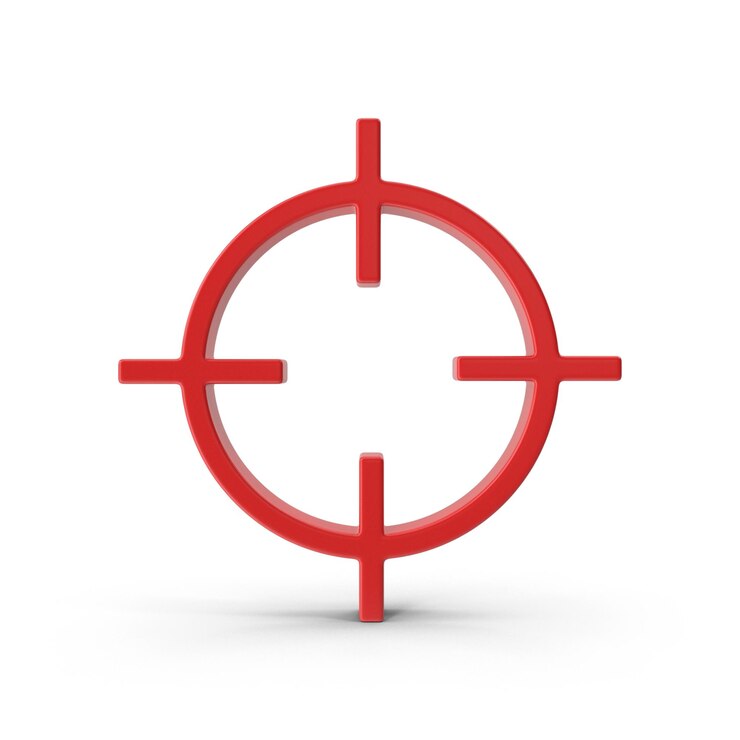 PSD red target crosshair aiming for accuracy and precision