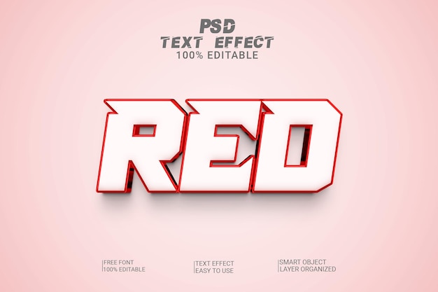 red text style effect