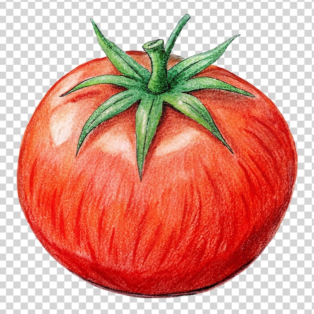 PSD 透明な背景に赤いトマトのアートが分離されています