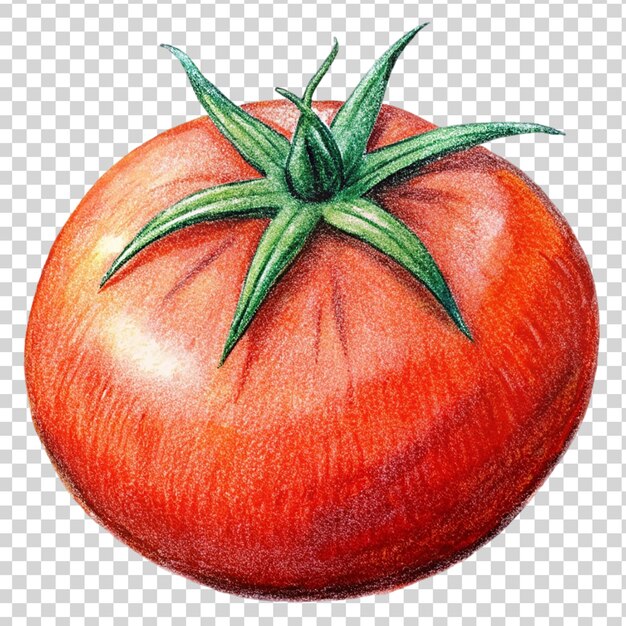 PSD red tomato art isolated on transparent background