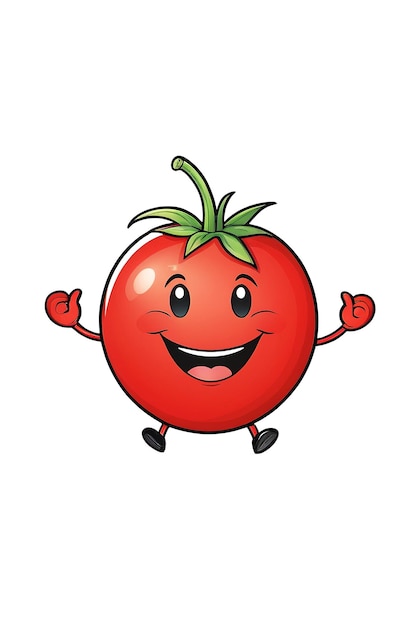 PSD tomato rosso con la faccia felice