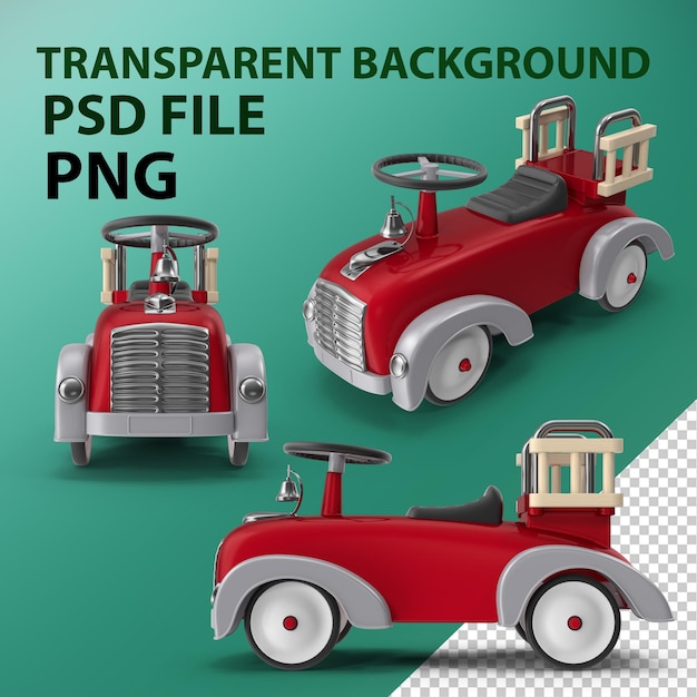 PSD red toy car png