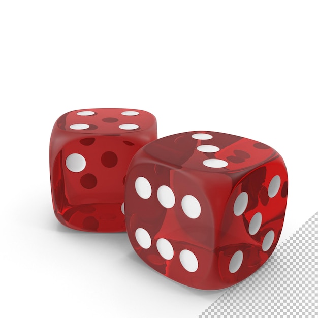 Red transparent dice png