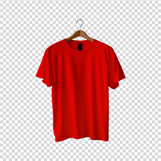 PSD red tshirt front view mockup image png