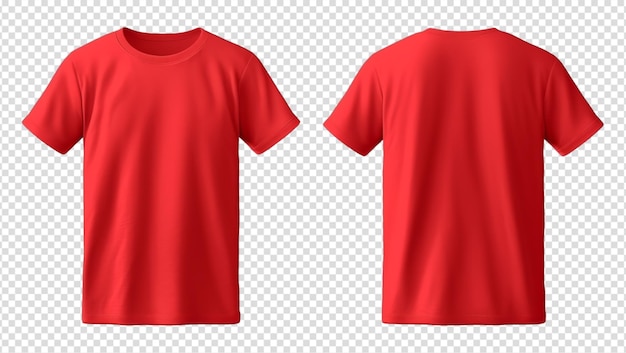 Red tshirt mockup front and back view