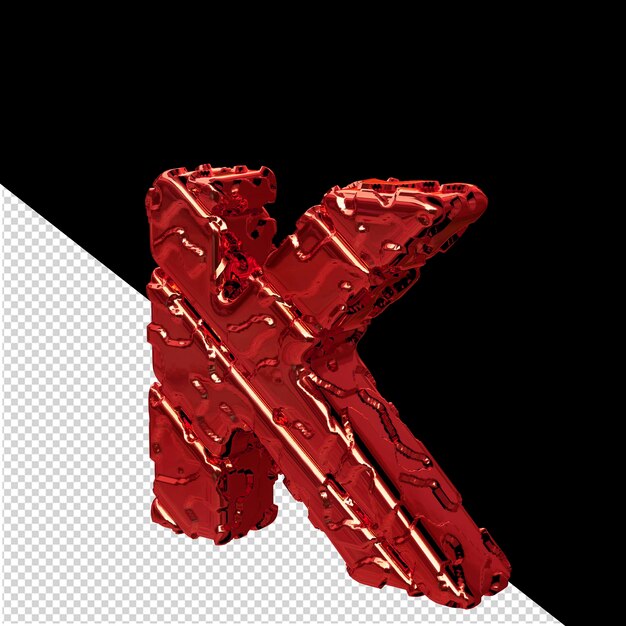 PSD the red unpolished symbol turned to the left letter k