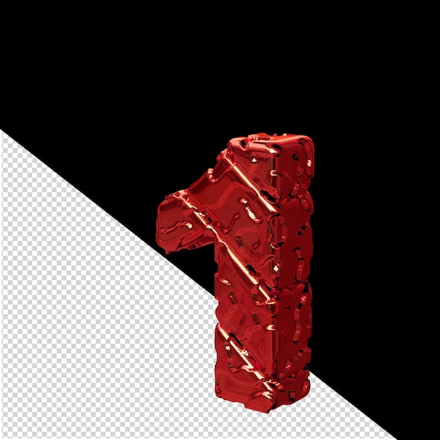 PSD the red unpolished symbol turned to the left number 1