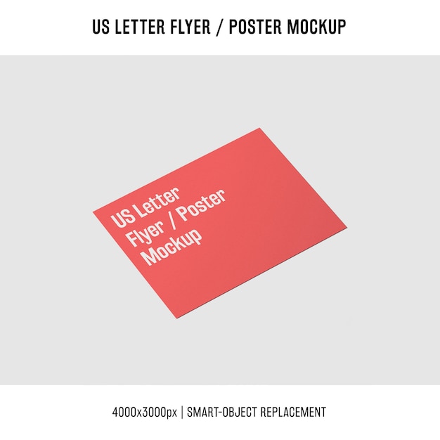 red us letter flyer or poster mockup