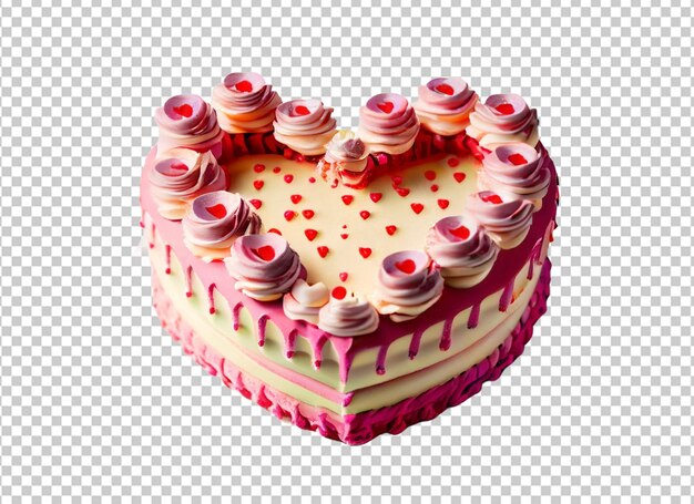 Red valentine day heart cake