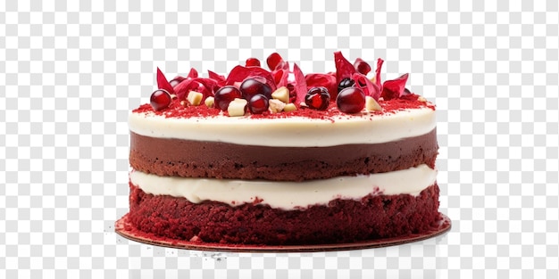 PSD red velvet cake closeup isolated on transparency background psd