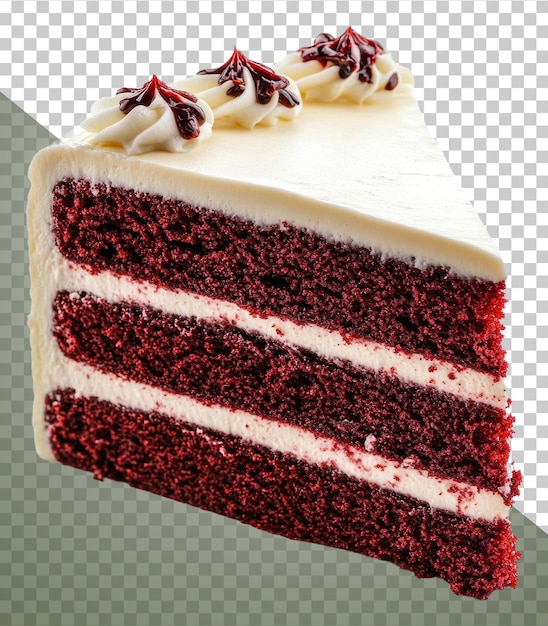 赤いベルベットのケーキとクリーム状のグラス ストックをカットアウト png