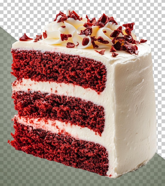 赤いベルベットのケーキとクリーム状のグラス ストックをカットアウト png