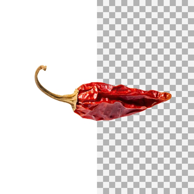PSD red very dried small chilies cayenne isolated transparent background