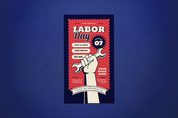 Red vintage labor day instagram story