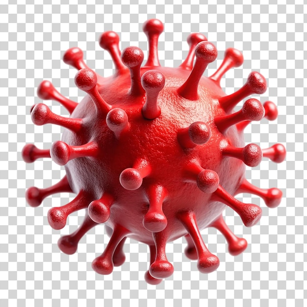 Virus rosso isolato su sfondo trasparente