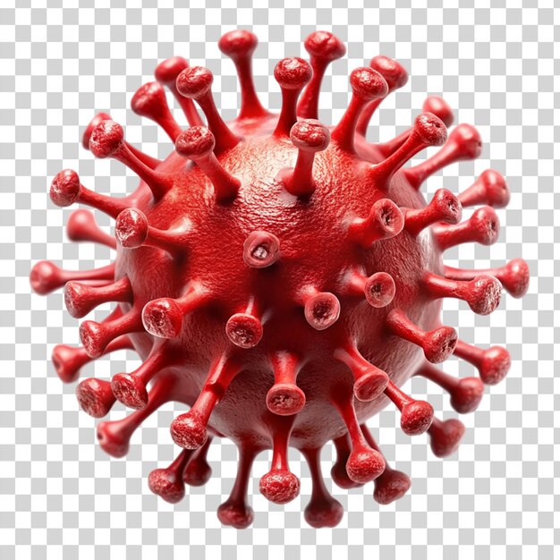 Virus rosso isolato su sfondo trasparente