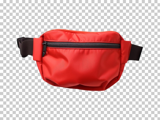 PSD red waist pouch isolated on transparent background png psd