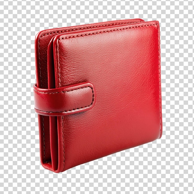 PSD red wallet isolated on transparent background