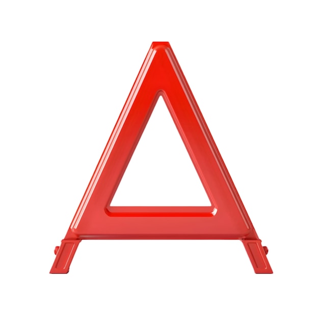 Red Warning Triangle Sign for Road Safety and Emergency Alerts