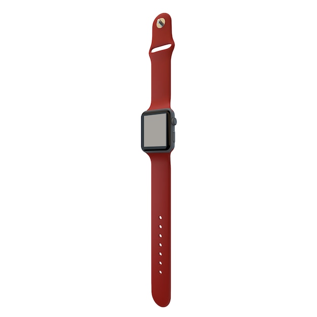 Red watch mockup