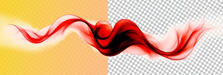 PSD red wave on a black background free vector