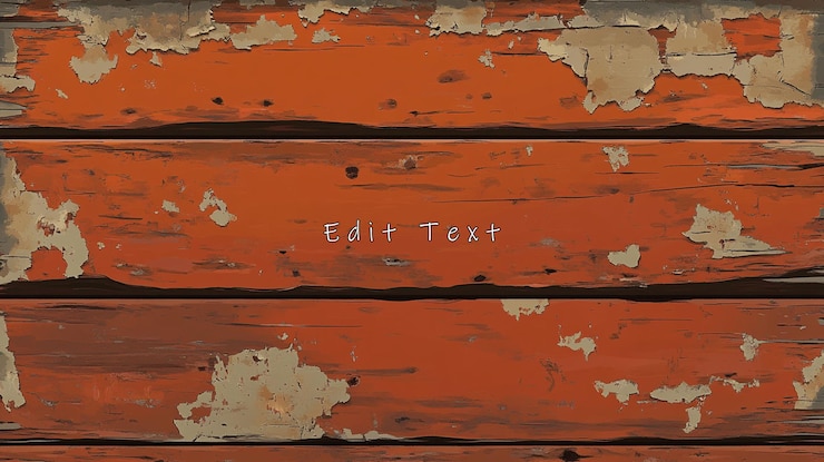 PSD red weathered wooden planks with peeling paint