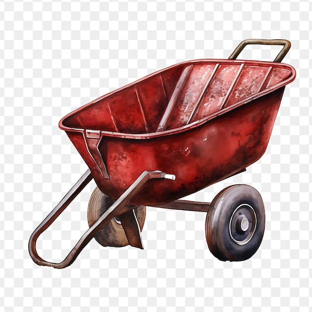 PSD a red wheelbarrow with a handle that says quot rust quot