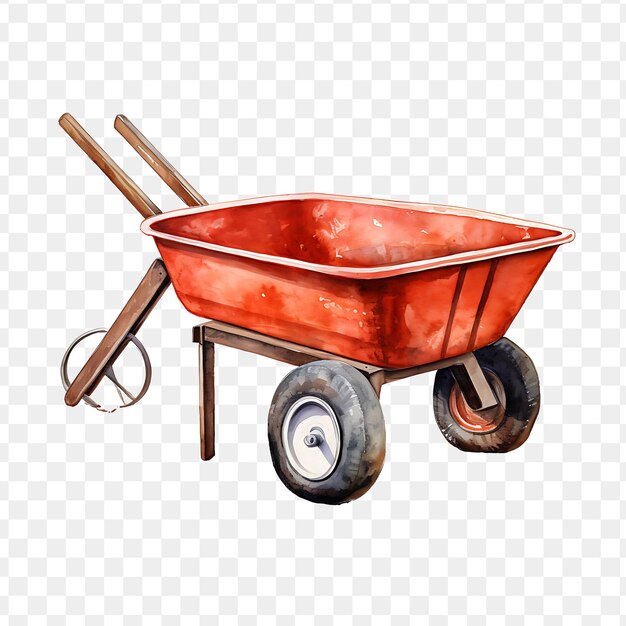 A red wheelbarrow with a wheelbarrow on it