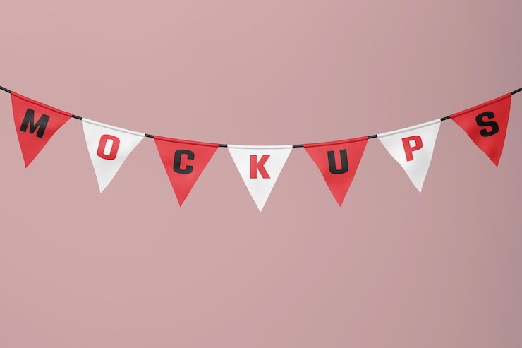 red and white banner with the wordoon it
