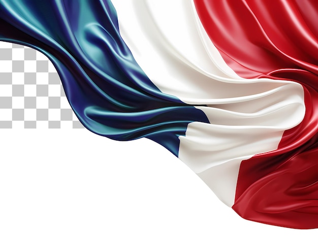 PSD red white blue flag corner border