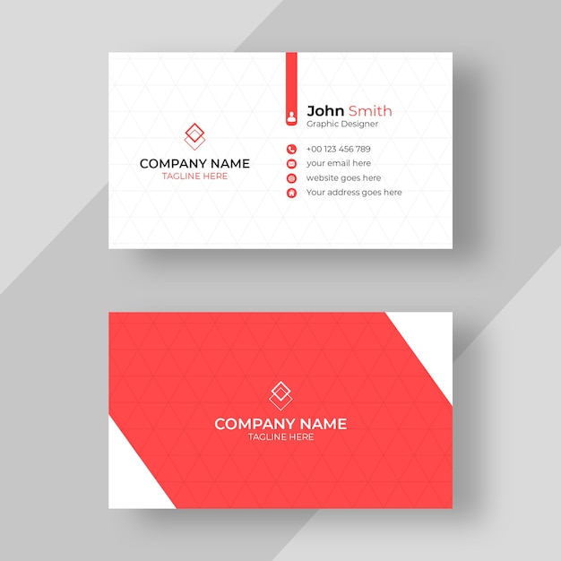 Rosso e bianco modello di business card