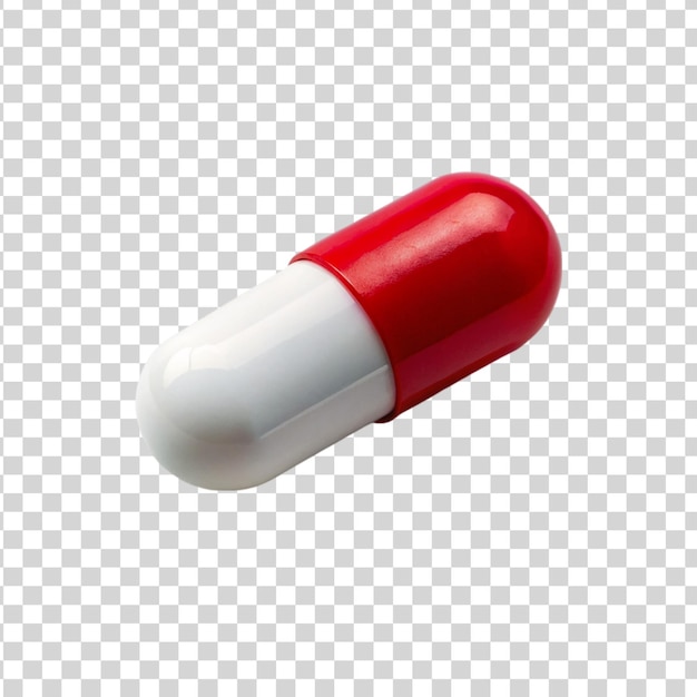 PSD red white capsule isolated on transparent background