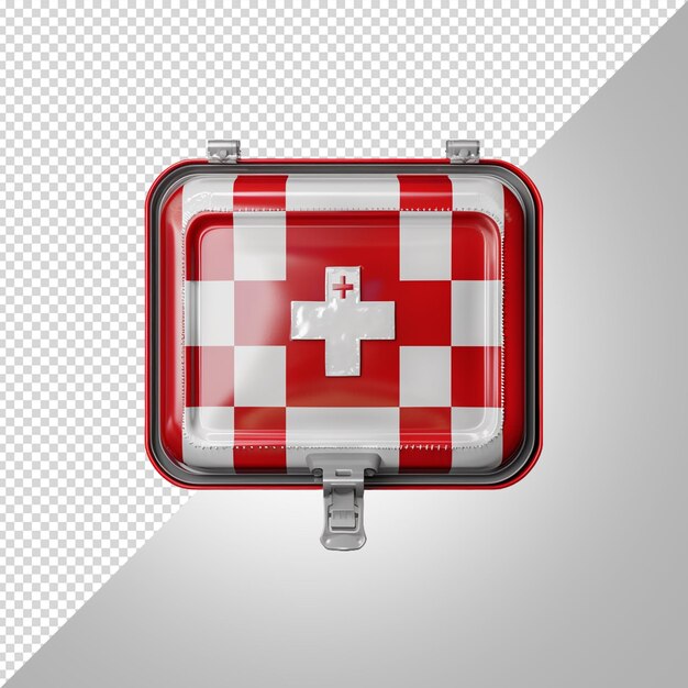 PSD a red and white checkered square with a white cross on it